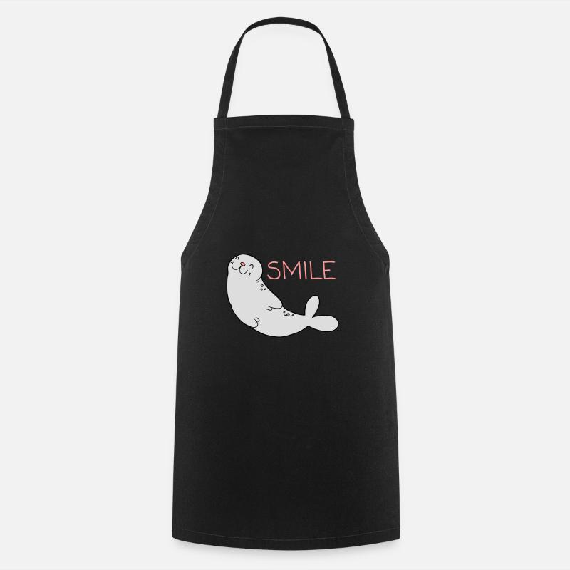 Phoque mignon - Tablier de cuisine - noir