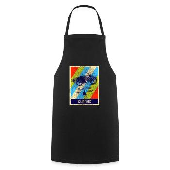 Surfen Retro Vintage Old School - Kochschürze - Schwarz - Vorne - AI Model Male 185 dark (185cm)