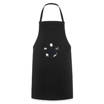 Rock Paper Scissors Lizard Spock - Kochschürze - Schwarz - Vorne - AI Model Male 185 dark (185cm)