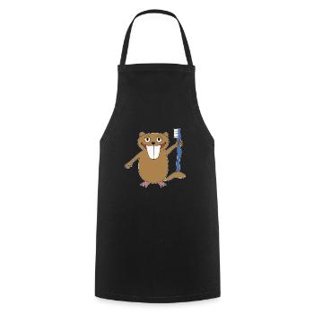 Rat beaver gift children toothbrush toothbrush - Cooking Apron - black - Front - AI Model Male 185 dark (185cm)