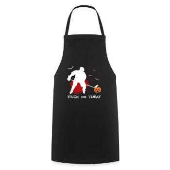 Eishockey Spieler Halloween Kostüm Kürbis Blut - Kochschürze - Schwarz - Vorne - AI Model Male 185 dark (185cm)