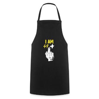 Cadeau tournant de 50 - Tablier de cuisine - noir - Devant - AI Model Male 185 dark (185cm)