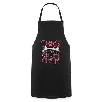 Les chiens sont le meilleur cadeau de thérapie - Tablier de cuisine - noir - Devant - AI Model Male 185 dark (185cm)