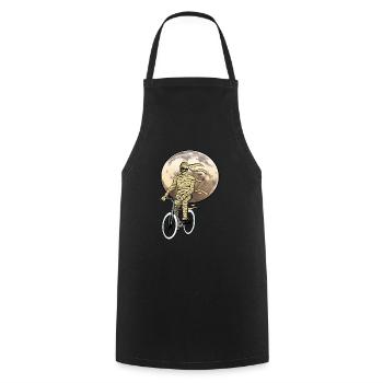 Momie Vélo Pleine Lune Espace Espace Halloween - Tablier de cuisine - noir - Devant - AI Model Male 185 dark (185cm)