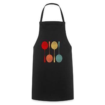 badminton - Cooking Apron - black - Front - AI Model Male 185 dark (185cm)