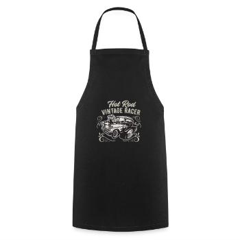 Hot Rod Vintage - Cooking Apron - black - Front - AI Model Male 185 dark (185cm)