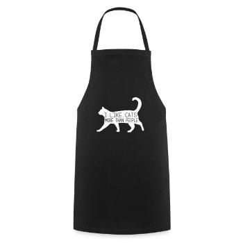 J'aime les chats mieux que les gens idée cadeau - Tablier de cuisine - noir - Devant - AI Model Male 185 dark (185cm)