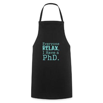 relaxer un doctorat - Tablier de cuisine - noir - Devant - AI Model Male 185 dark (185cm)