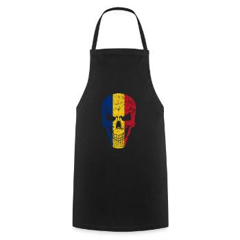 Romania - Cooking Apron - black - Front - AI Model Male 185 dark (185cm)