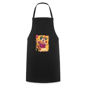 Clown licorne, halloween, licorne - Tablier de cuisine - noir - Devant - AI Model Male 185 dark (185cm)