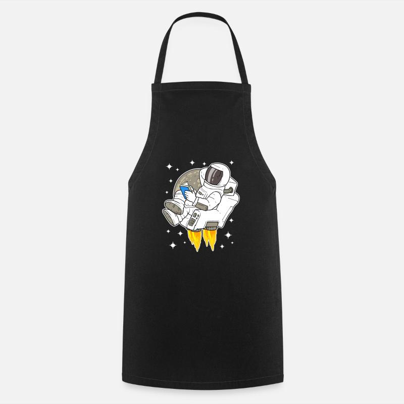 Astronaut star space space book reading - Cooking Apron - black