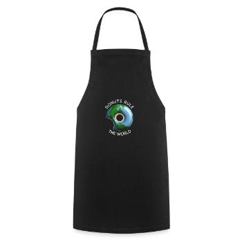 Les beignets dominent le monde, beignet: un design amusant - Tablier de cuisine - noir - Devant - AI Model Male 185 dark (185cm)