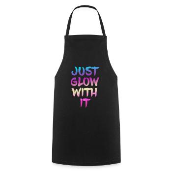 Just Glow With It Tee-shirt Party Tee pour les néons - Tablier de cuisine - noir - Devant - AI Model Male 185 dark (185cm)