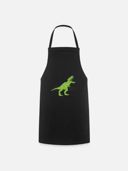 T-Rex Dinosaurier Steinzeit - Kochschürze - Schwarz