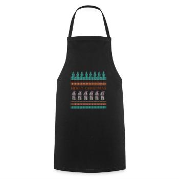 Christmas shirt gift Funny winter shirt - Cooking Apron - black - Front - AI Model Male 185 dark (185cm)
