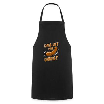 This is sausage saying funny german - Cooking Apron - black - Front - AI Model Male 185 dark (185cm)