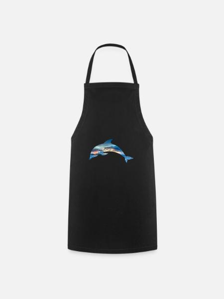 Delfin Delphin Pazifik Indischer Ozean Fisch Tier - Kochschürze - Schwarz