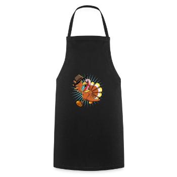 Thanksgiving thanksgiving animal gift - Cooking Apron - black - Front - AI Model Male 185 dark (185cm)