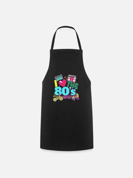 J'adore les années 80 années 80 Cassette Gift - Tablier de cuisine - noir