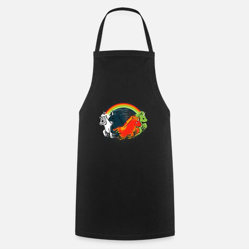 fierce unicorn gift - Cooking Apron - black