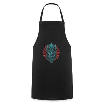 Ganesha - LIMITED BLUE EDITION - Kochschürze - Schwarz - Vorne - AI Model Male 185 dark (185cm)