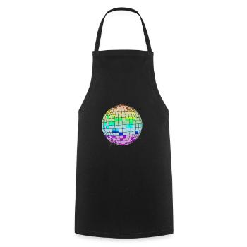 colorful disco ball - Cooking Apron - black - Front - AI Model Male 185 dark (185cm)