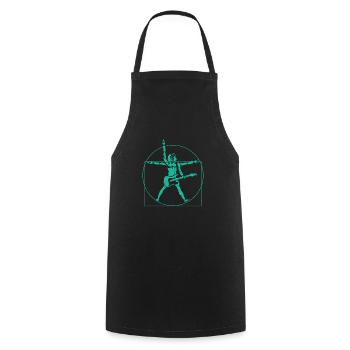 Da Vinci Rock Guitar Guitarist Retro Gift - Cooking Apron - black - Front - AI Model Male 185 dark (185cm)