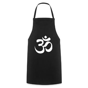 AUM / OM Bouddhisme - Tablier de cuisine - noir - Devant - AI Model Male 185 dark (185cm)