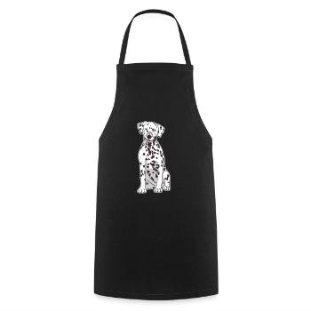Dalmatiner Sitzende Hund Lustig Geschenk - Kochschürze - Schwarz - Vorne - AI Model Male 185 dark (185cm)