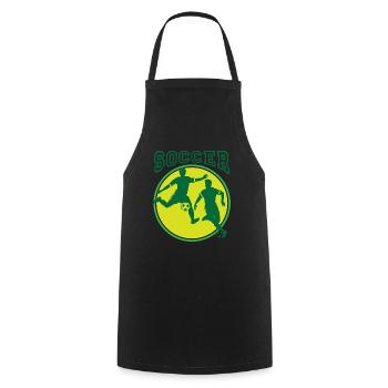 Soccer Soccer Motive - Cooking Apron - black - Front - AI Model Male 185 dark (185cm)