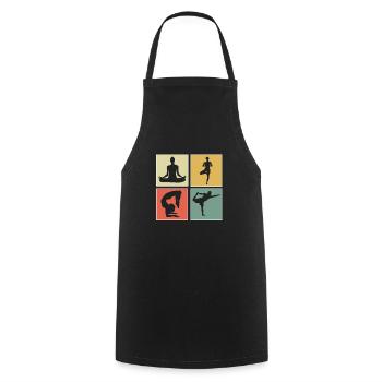 yoga - Tablier de cuisine - noir - Devant - AI Model Male 185 dark (185cm)