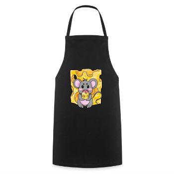 Mouse Cheese Cartoon Gift Mouse - Cooking Apron - black - Front - AI Model Male 185 dark (185cm)