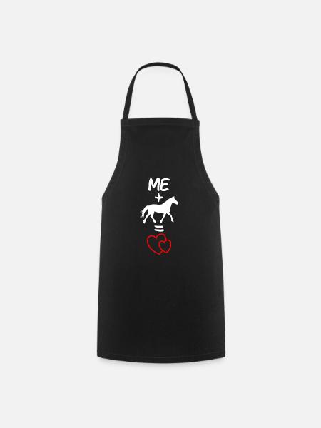 Horse horses horse girl horse motif rider - Cooking Apron - black