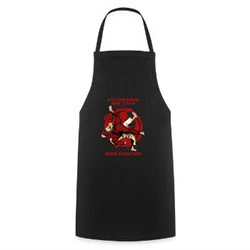 Chechen Tshirt - Judo - Fighter - Chechens - Cooking Apron - black - Front - AI Model Male 185 dark (185cm)