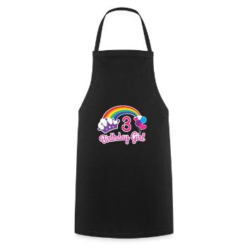 Chemise 3ème anniversaire Rainbow Princess pour fille - Tablier de cuisine - noir - Devant - AI Model Male 185 dark (185cm)