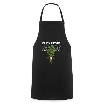 Thyme To Party Chef Funny Thyme Funny - Cooking Apron - black - Front - AI Model Male 185 dark (185cm)