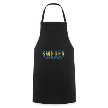 Sweden Schweden Schwedische Flagge Wappen Geschenk - Kochschürze - Schwarz - Vorne - AI Model Male 185 dark (185cm)