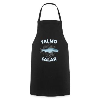 Salmo Salar Atlantischer Lachs Geschenk Salmonide - Kochschürze - Schwarz - Vorne - AI Model Male 185 dark (185cm)