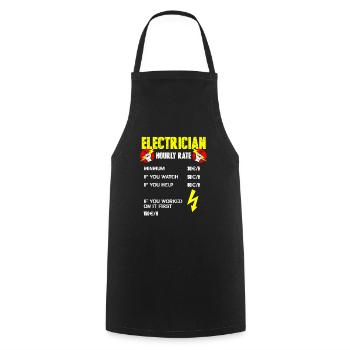 Tarif horaire électricien - Tablier de cuisine - noir - Devant - AI Model Male 185 dark (185cm)