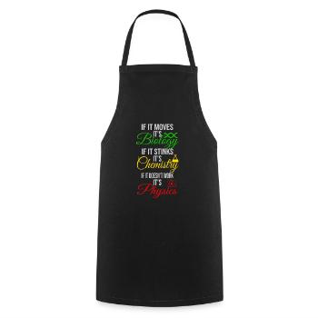 Biology Chemistry Physics - Cooking Apron - black - Front - AI Model Male 185 dark (185cm)