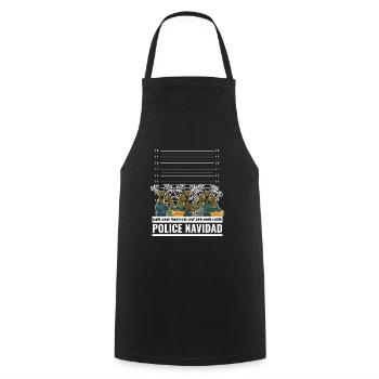 Drôle de chemise de Noël de la police Pull moche cadeau - Tablier de cuisine - noir - Devant - AI Model Male 185 dark (185cm)