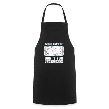 Drôle d’entraîneur de conception de glace de hockey drôle - Tablier de cuisine - noir - Devant - AI Model Male 185 dark (185cm)