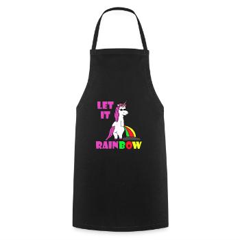 Unicorn Rainbow - Cooking Apron - black - Front - AI Model Male 185 dark (185cm)