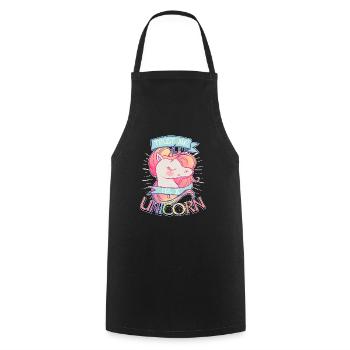 Cute Trust Me, je suis un cadeau drôle de dessin animé de Licorne - Tablier de cuisine - noir - Devant - AI Model Male 185 dark (185cm)