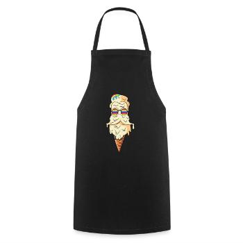 Ice Cream - Kochschürze - Schwarz - Vorne - AI Model Male 185 dark (185cm)