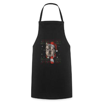 Ugly Christmas Lama Alpaca Christmas Gift - Cooking Apron - black - Front - AI Model Male 185 dark (185cm)