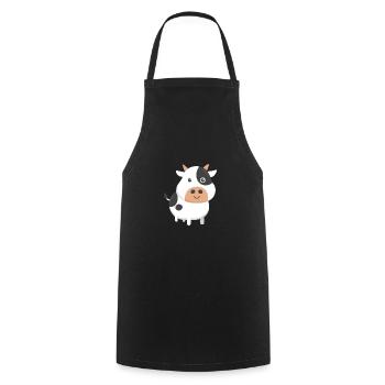 Adorable Cow & Cute Baby Calf Cow Lovers - Cooking Apron - black - Front - AI Model Male 185 dark (185cm)