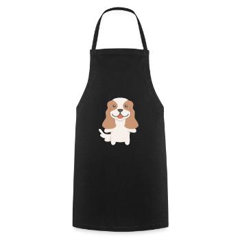 Cavalier King Charles Spaniel Gift Idea - Cooking Apron - black - Front - AI Model Male 185 dark (185cm)