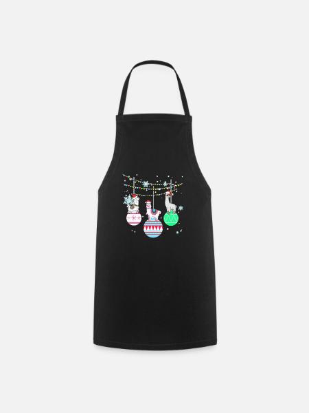 Lama Alpaka Vikunja Weihnachten Geschenk - Kochschürze - Schwarz
