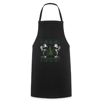 Ugly Christmas Cannabis Weed Christmas Gift - Cooking Apron - black - Front - AI Model Male 185 dark (185cm)